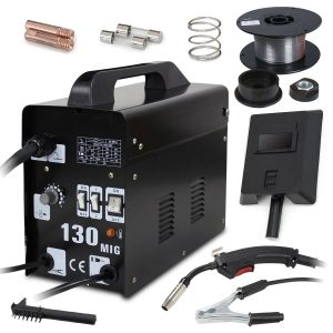 Super Deal Black Commercial MIG 130 AC Flux Core Wire Automatic Feed Welding Machine